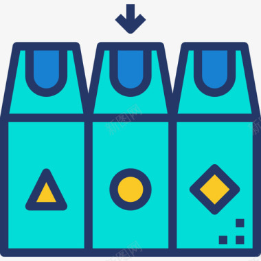 回收利用标识回收利用环境9线性颜色图标图标