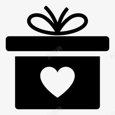 浪漫礼物生日礼盒图标图标