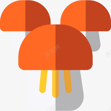 秋天的树林蘑菇秋天17扁平图标图标