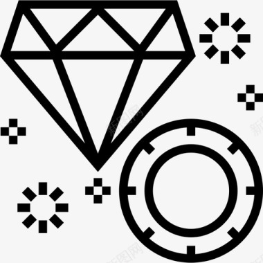 钻石游戏元素2直线图标图标