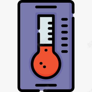 冬季图标温度计冬季运动14线性颜色图标图标