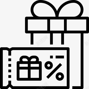 礼品礼品商务优惠券图标图标