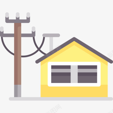 房屋电工工具和元件2扁平图标图标