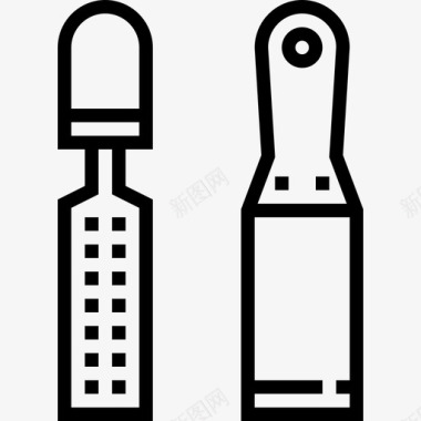 木工钉凿子木工2直线图标图标