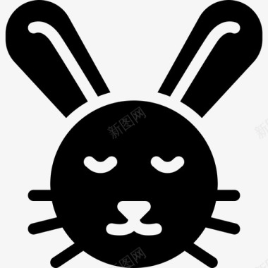 复活节兔子脸礼物图标图标