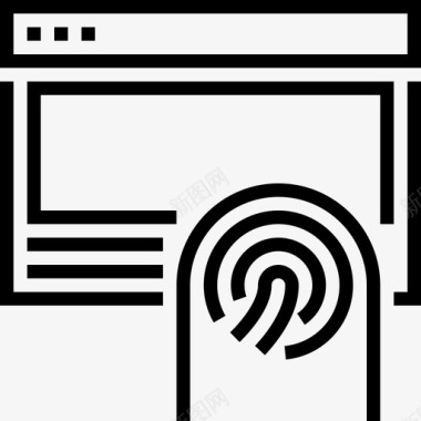 指纹扫描互联网安全20线性图标图标