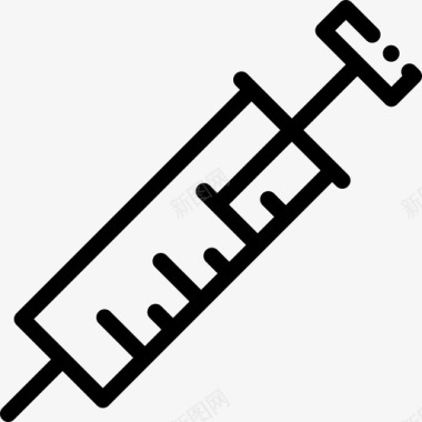 注射器研究科学5线性图标图标