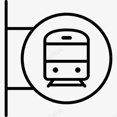 水彩的火车火车站直线图标图标