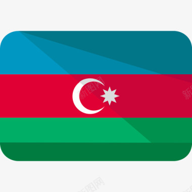 阿塞拜疆国旗5平坦图标图标
