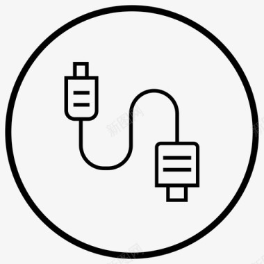 卡通数据连接usb线通讯设备连接器图标图标