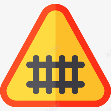 道路禁令标志铁路信号和禁令3扁平图标图标