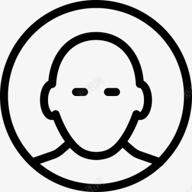 光头秃头人化身无毛图标图标
