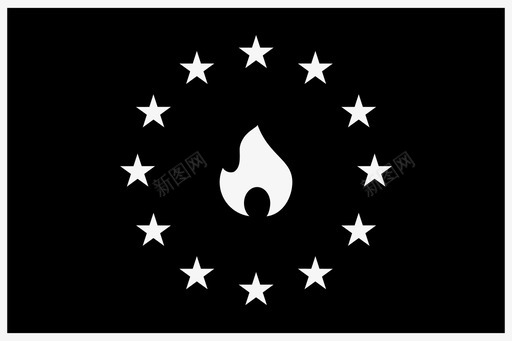 欧洲之火旗帜星星图标图标