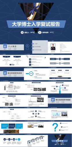 矢量报告图表简约大学博士入学复试报告演讲汇报