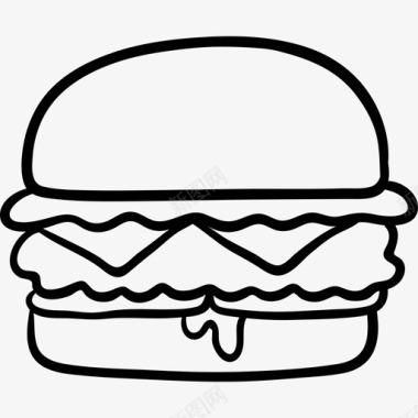 奶酪汉堡快餐14黑色图标图标