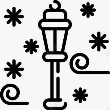 路灯路灯冬季自然13线性图标图标
