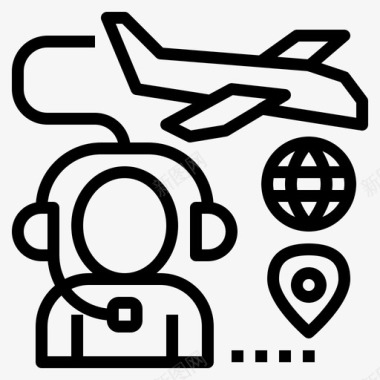 旅游旅行社航班服务图标图标