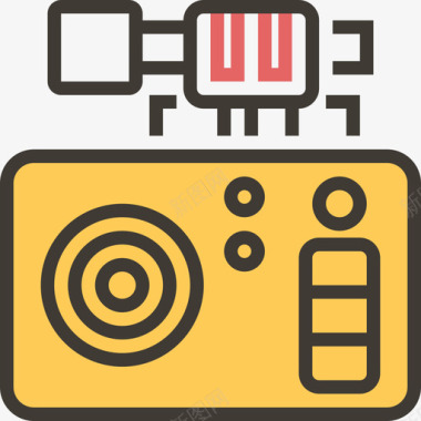 遥控器无人机元素黄色阴影图标图标