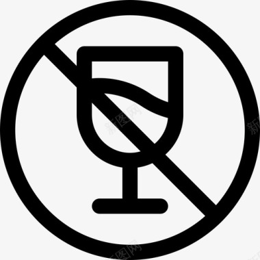 白色禁止禁止饮酒信号和禁令直截了当图标图标