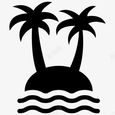 岛棕榈岛旅游图标图标