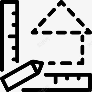 房屋平面图l方尺铅笔图标图标