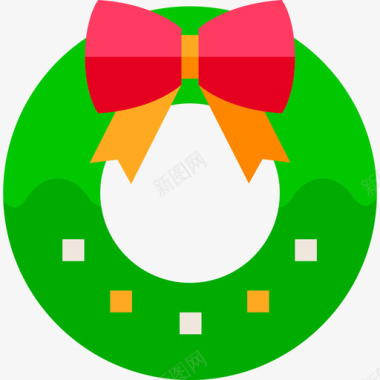 水彩花环圣诞花环圣诞饰品2扁平图标图标
