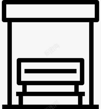 公共标识红公共汽车站图标图标