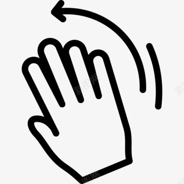左挥手挥手触摸手势轮廓v2图标图标