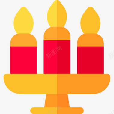 蜡烛蜡烛中国二年级扁平图标图标