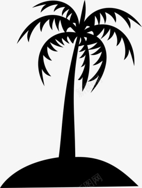 大王椰子树棕榈树海滩椰子树图标图标