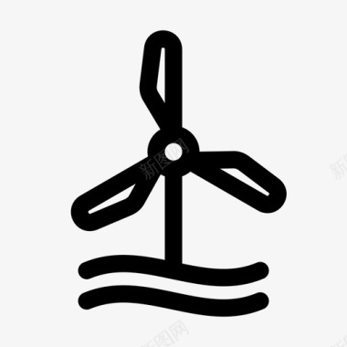 海上风电机组电力绿色能源图标图标