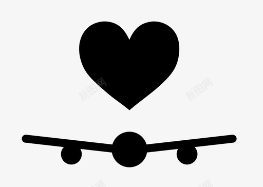 爱情之旅飞机心灵图标图标