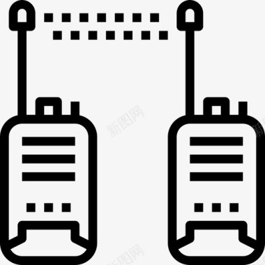 救援勋章对讲机救援5线性图标图标
