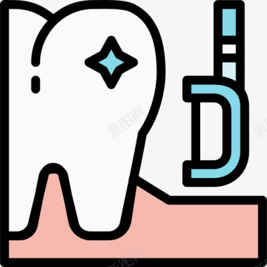 牙齿牙科2线颜色图标图标