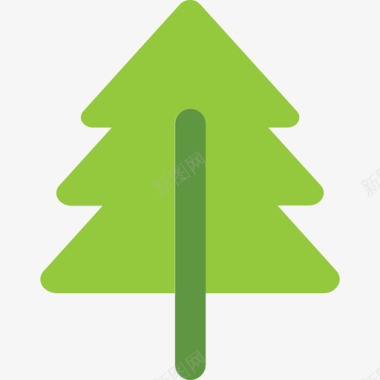 松树绿色能源2平坦图标图标
