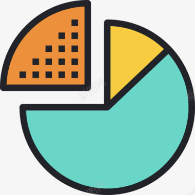 三维饼图饼图金融投资线性颜色图标图标