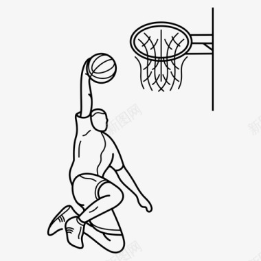 篮球运动员把球投进篮下扣篮图标图标