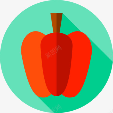 甜椒水果和蔬菜2个平的图标图标