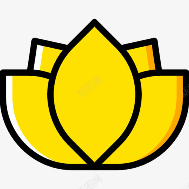 莲花spa瑜伽黄色图标图标