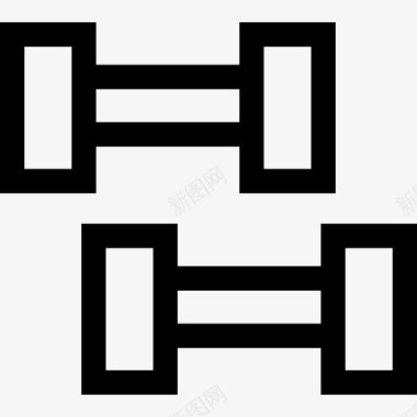 电影播放器材哑铃健身器材8件直线型图标图标