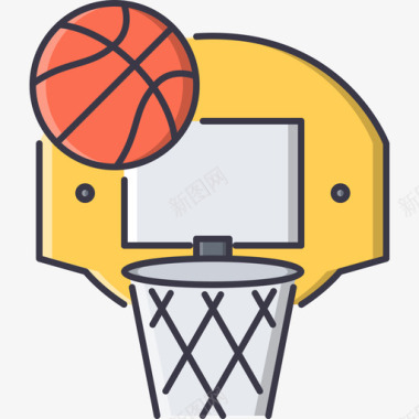 运动篮球运动器材5彩色图标图标