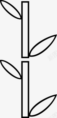 竹子竹竿叶子图标图标