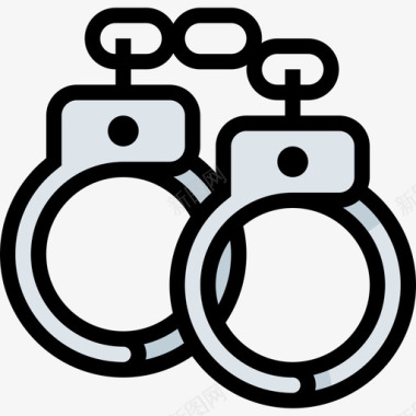 手铐杂项5线型颜色图标图标