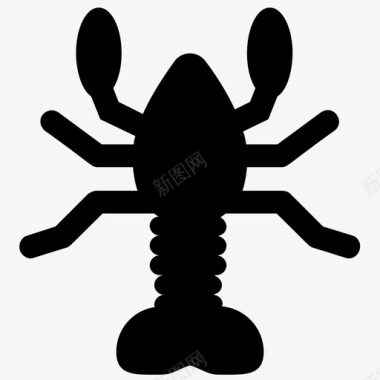 龙虾肾盂鱼科海洋生物图标图标