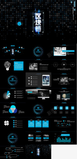 商务时尚黑色高端公司区块链发展商务计划书