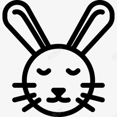 复活节兔子脸礼物图标图标