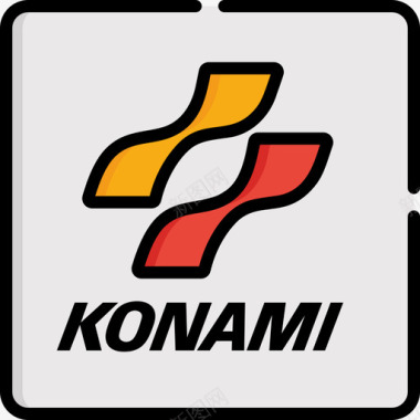 刀剑游戏Konami电子游戏logo2线性颜色图标图标