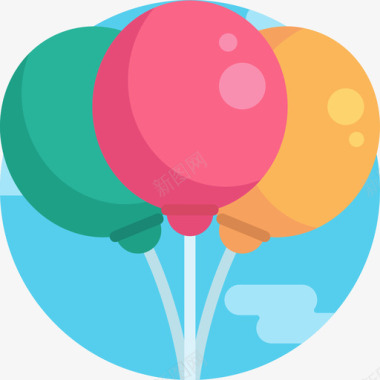 小气球气球生日36扁平图标图标