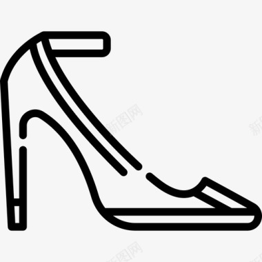 高跟鞋奢华9直线型图标图标