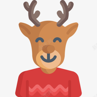 驯鹿圣诞化身7扁平图标图标
